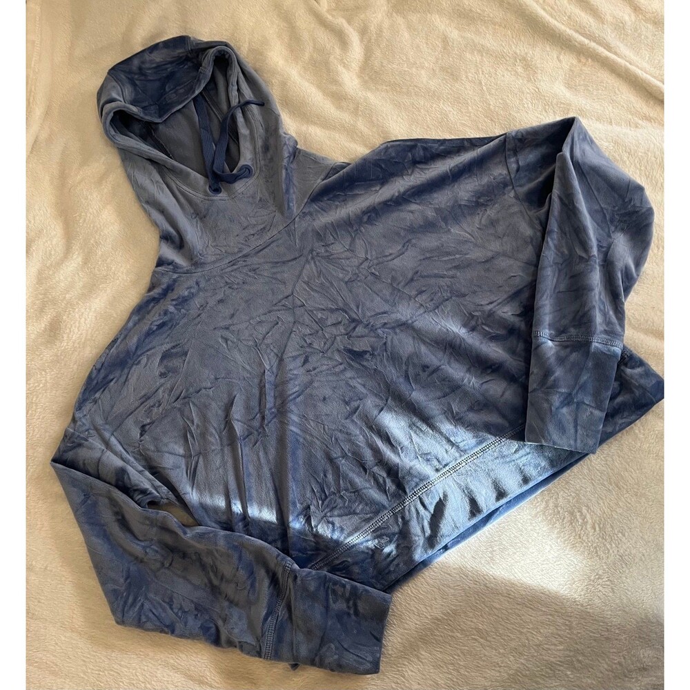 aerie offline velour small hoodie blue soft